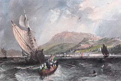 Kopec Kadifekale v přístavu Izmir, Turecko