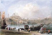 Plovoucí dřevěný most Istanbul, Turecko