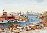 Přístav Kiz Kulesi v Istanbulu, Turecko