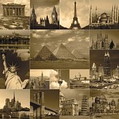 Světové monumenty (černobílé)