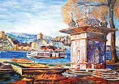 Fontána v Üsküdar, Istanbul, Turecko
