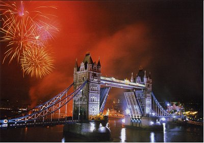 Tower Bridge v noci, Londýn, Anglie